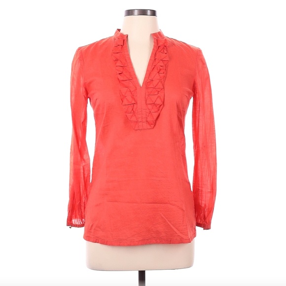 Tory Burch Long Sleeve Blouse with Ruffles - Picture 1 of 7